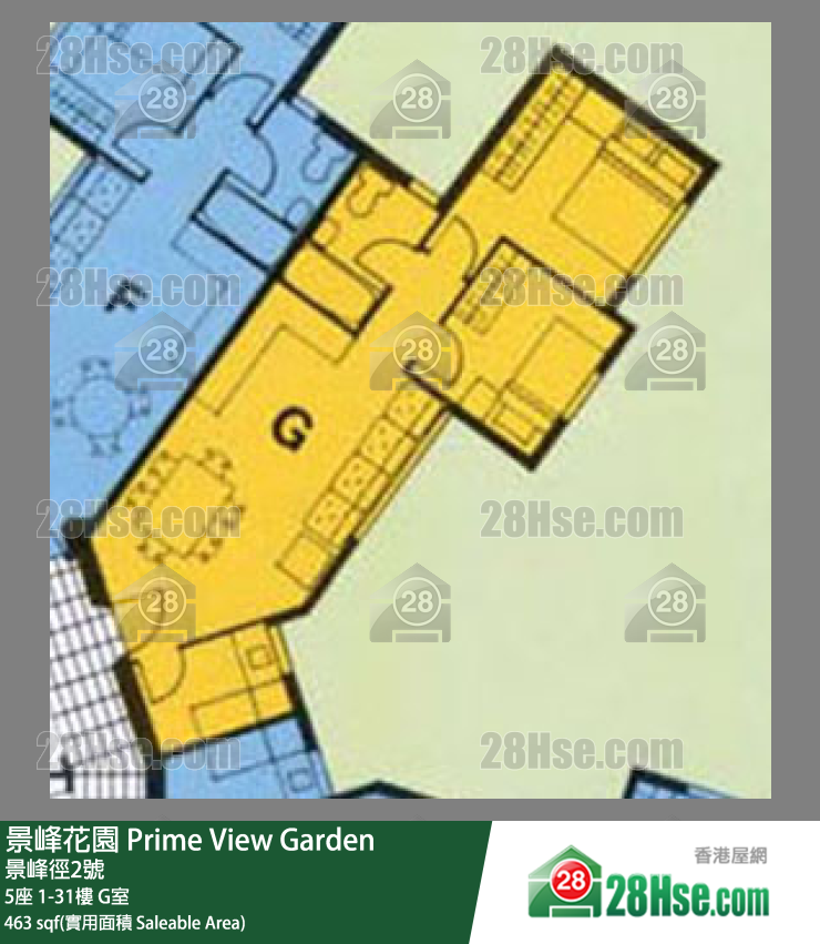 景峰花園 5座28樓 G室 平面圖
