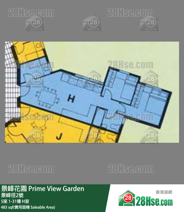 景峰花園 5座17樓 H室 平面圖