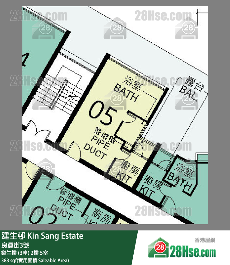建生邨 樂生樓 (3座)2樓 5室 平面圖