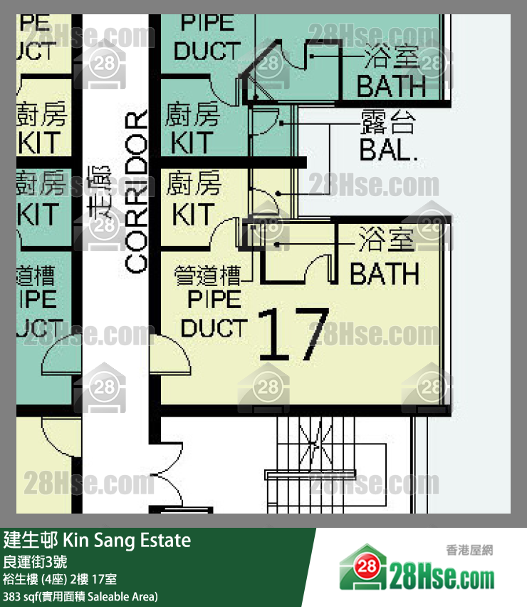 建生邨 裕生樓 (4座)2樓 17室 平面圖