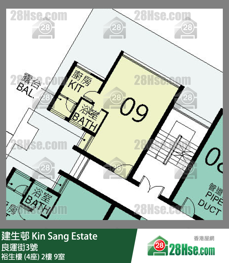建生邨 裕生樓 (4座)2樓 9室 平面圖