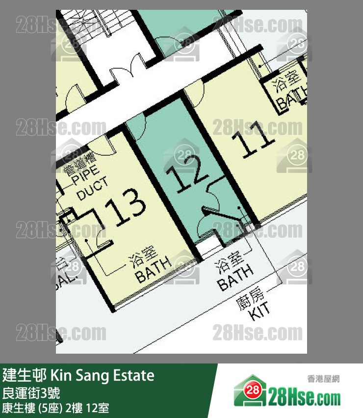 建生邨 康生楼 (5座)2楼 12室 平面图