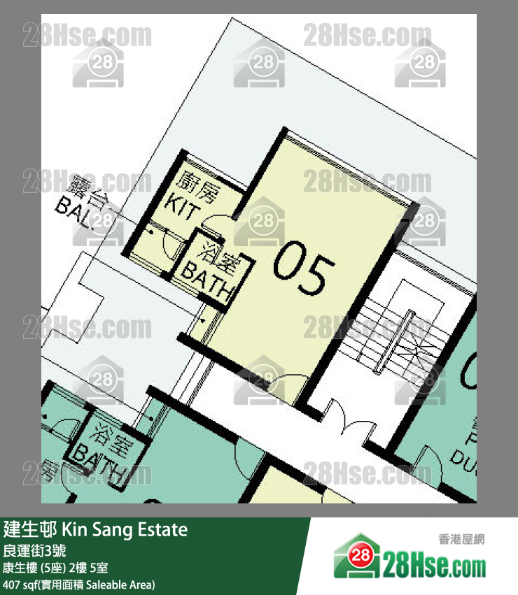 建生邨 康生樓 (5座)2樓 5室 平面圖