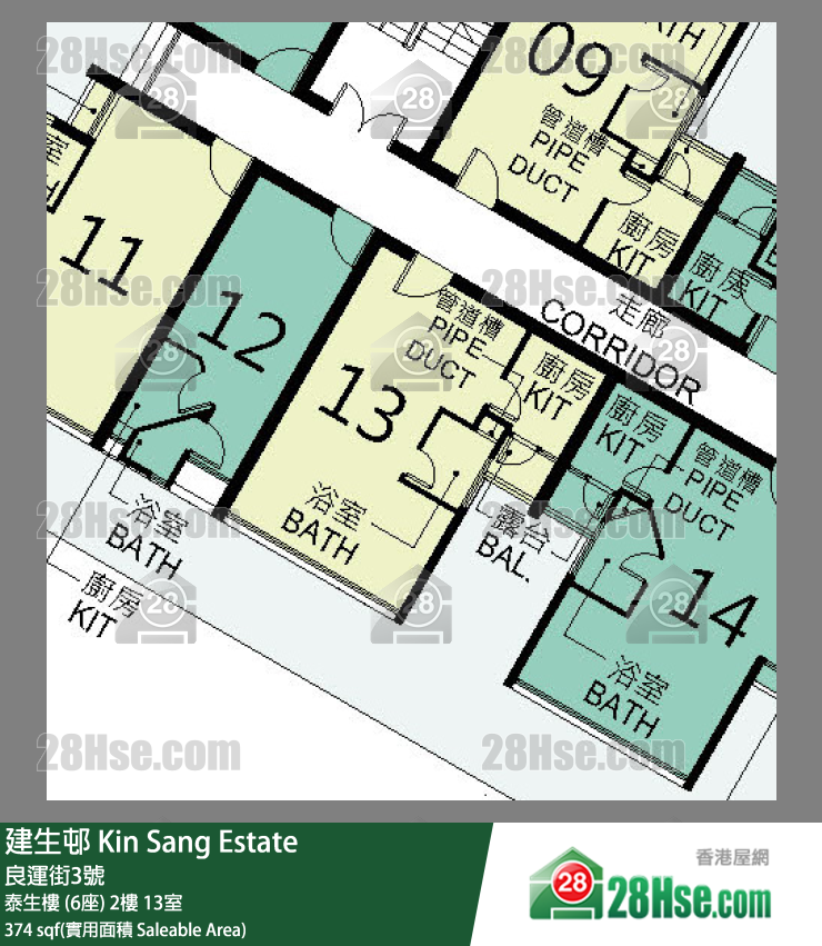 建生邨 泰生樓 (6座)2樓 13室 平面圖