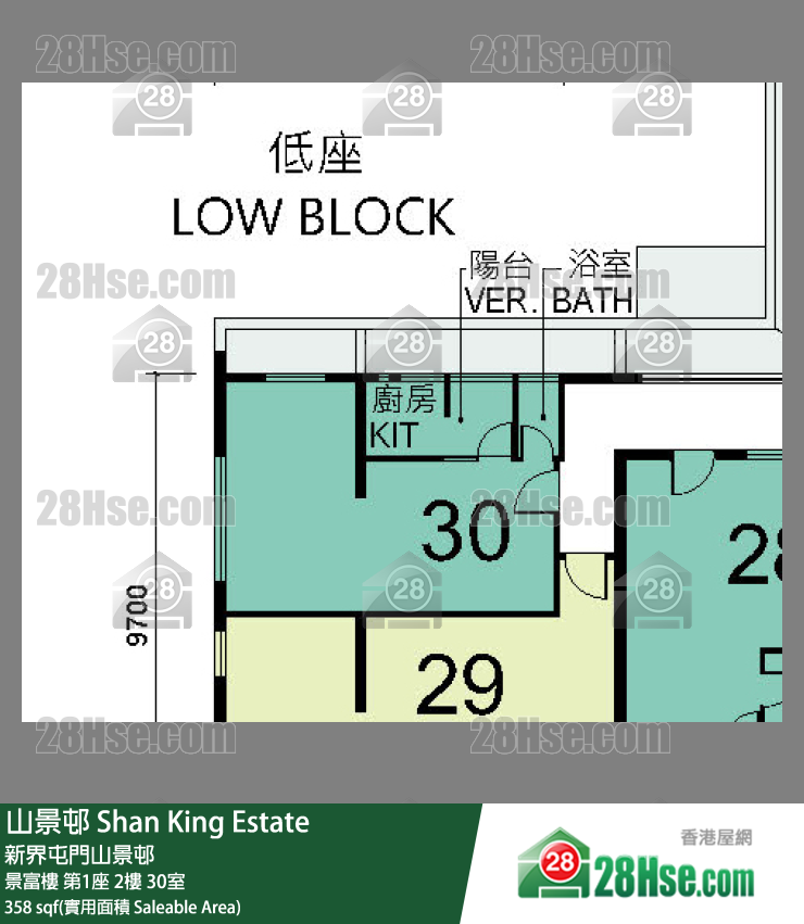 山景邨 景富樓 第1座 2樓 30室 平面圖