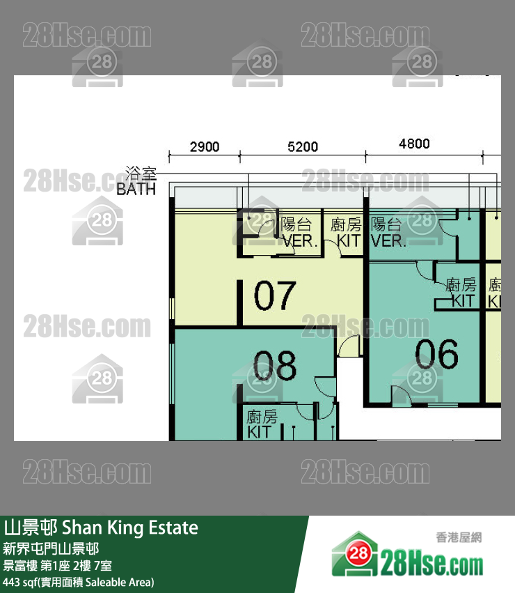 山景邨 景富樓第1座2樓 7室 平面圖