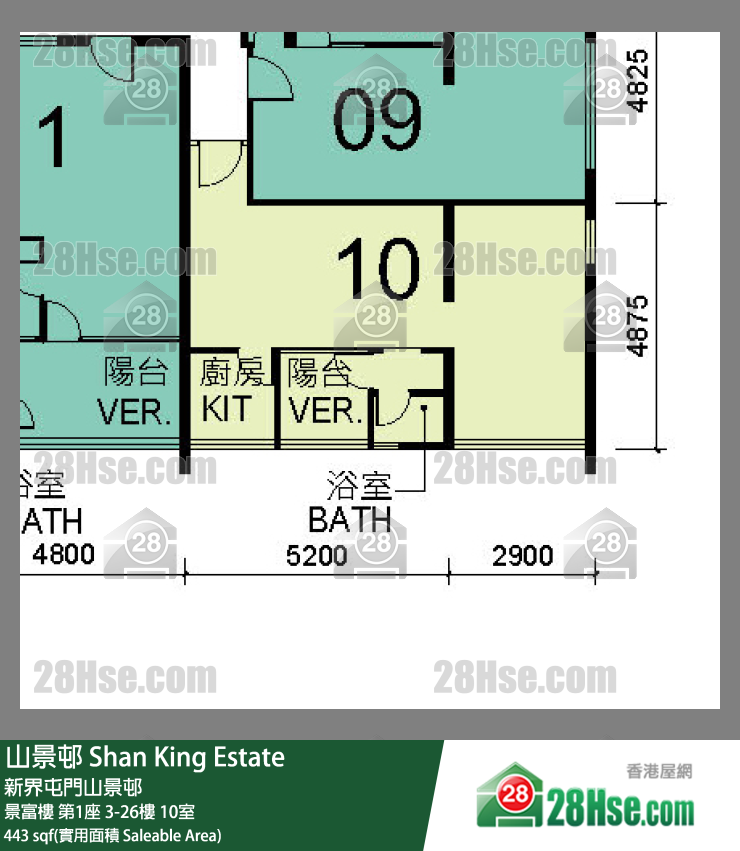 山景邨 景富樓第1座19樓 10室 平面圖