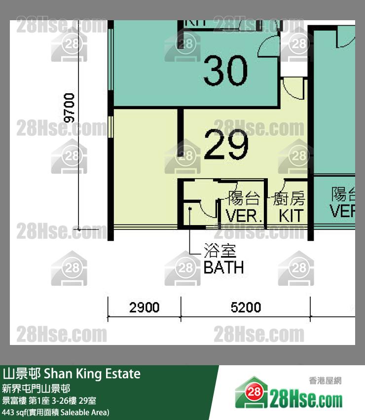 山景邨 景富樓第1座10樓 29室 平面圖