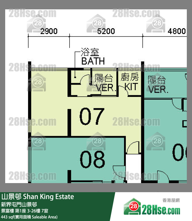 山景邨 景富樓 第1座 17樓 7室 平面圖