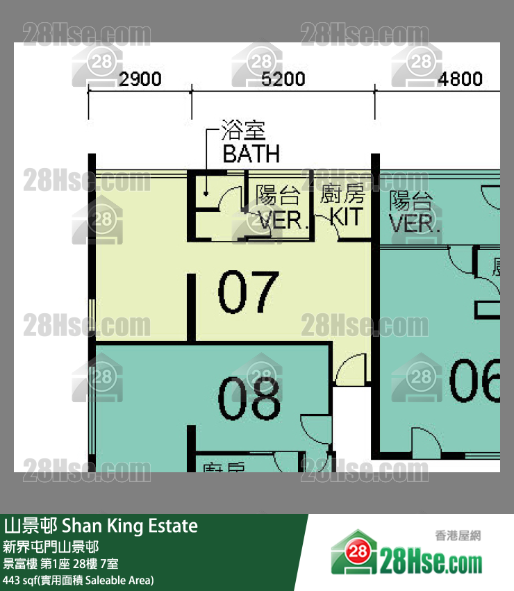 山景邨 景富樓第1座28樓 7室 平面圖
