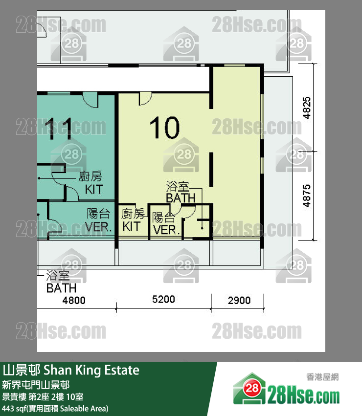 山景邨 景贵楼第2座2楼 10室 平面图
