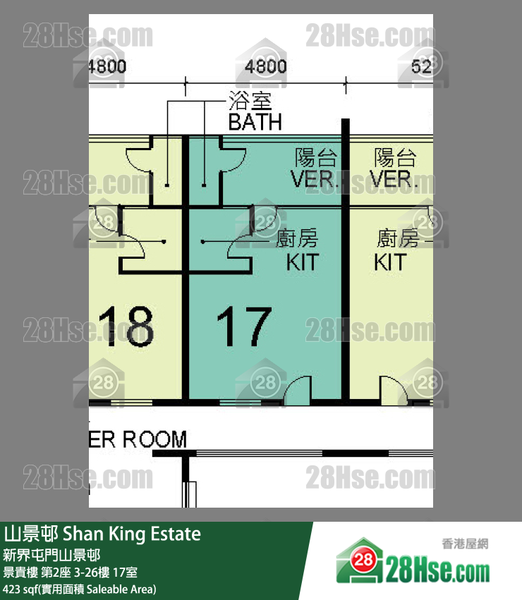 山景邨 景貴樓 第2座 17樓 17室 平面圖