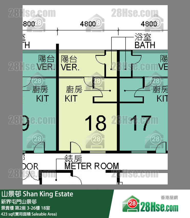 山景邨 景貴樓第2座18樓 18室 平面圖