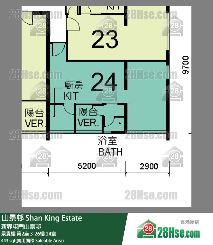 山景邨 景貴樓第2座19樓 24室 平面圖