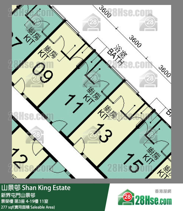 山景邨 景榮樓 第3座 4樓 11室 平面圖