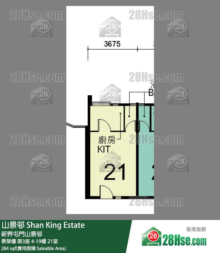 山景邨 景榮樓第3座10樓 21室 平面圖