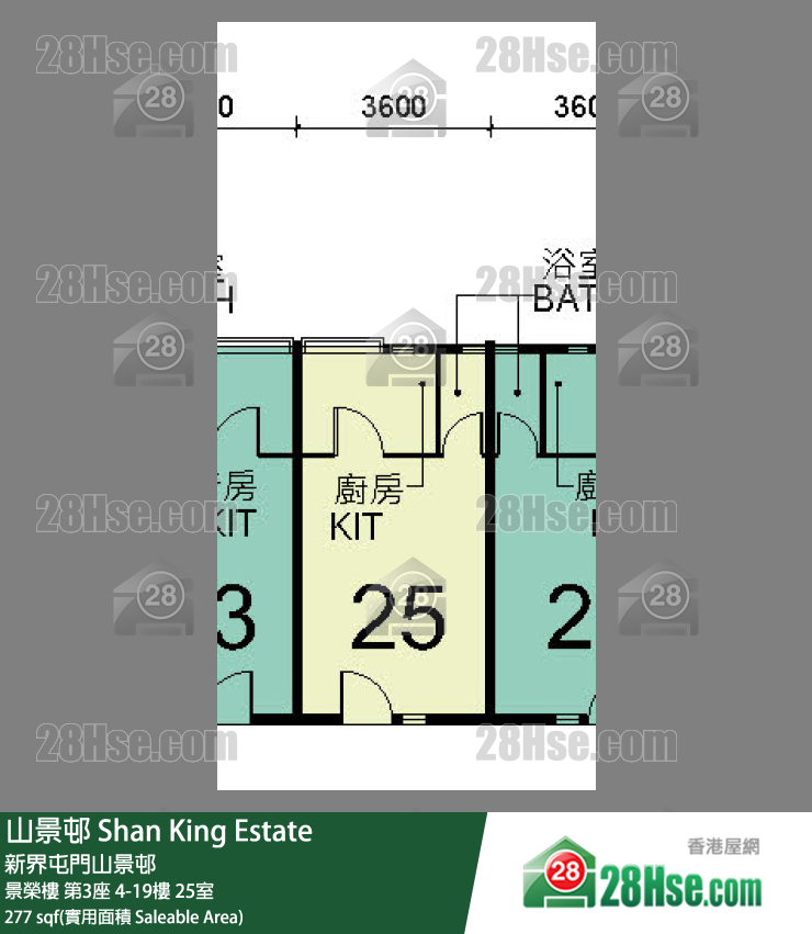山景邨 景榮樓第3座19樓 25室 平面圖