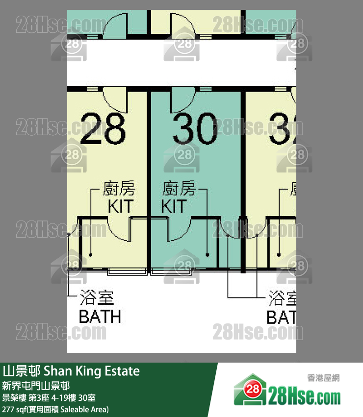 山景邨 景榮樓第3座19樓 30室 平面圖