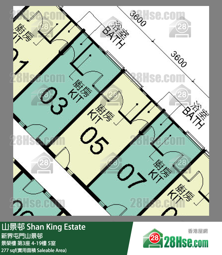 山景邨 景榮樓第3座19樓 5室 平面圖