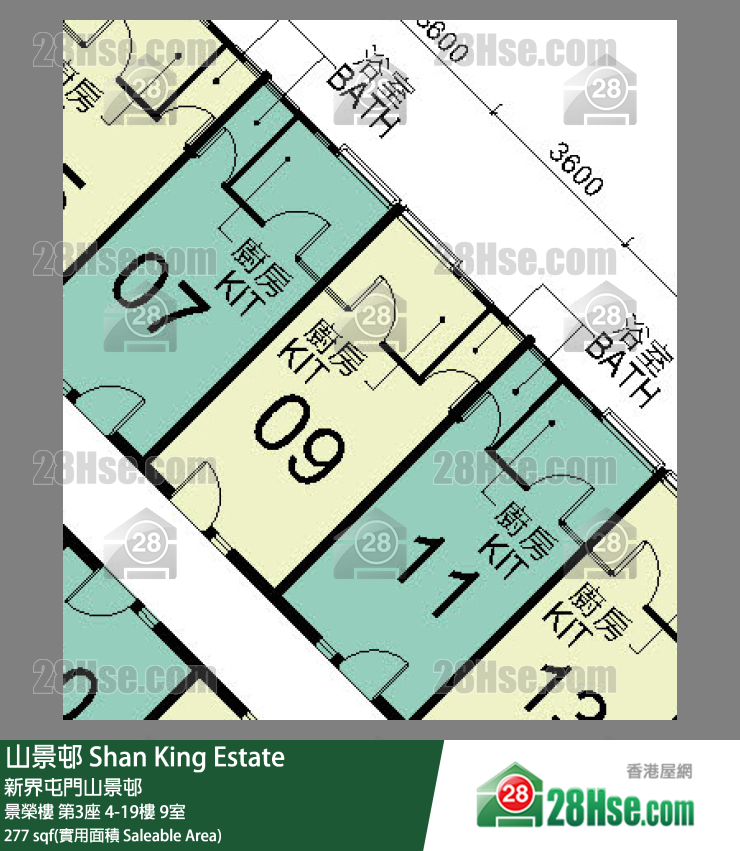 山景邨 景榮樓第3座10樓 9室 平面圖