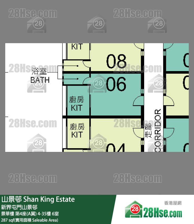 山景邨 景華樓第4座(A翼)17樓 6室 平面圖