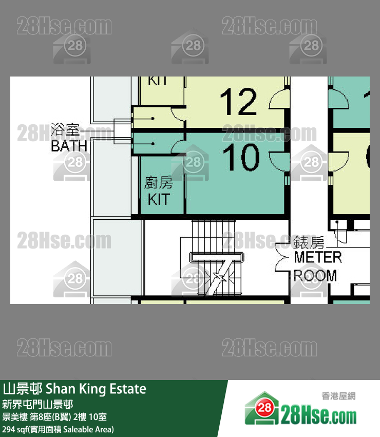 山景邨 景美樓第8座(B翼)2樓 10室 平面圖