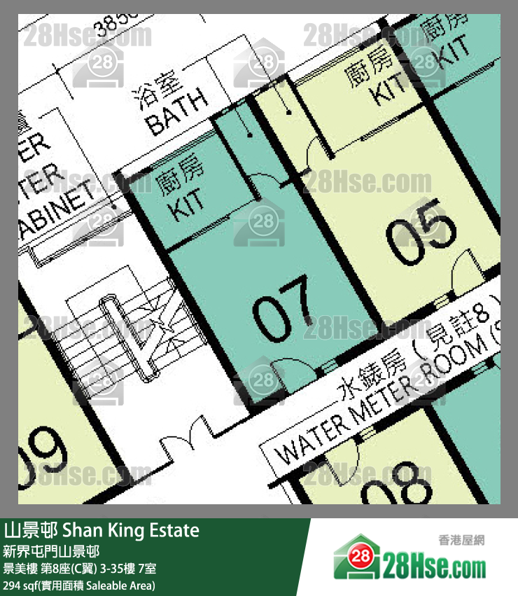 山景邨 景美樓第8座(C翼)30樓 7室 平面圖