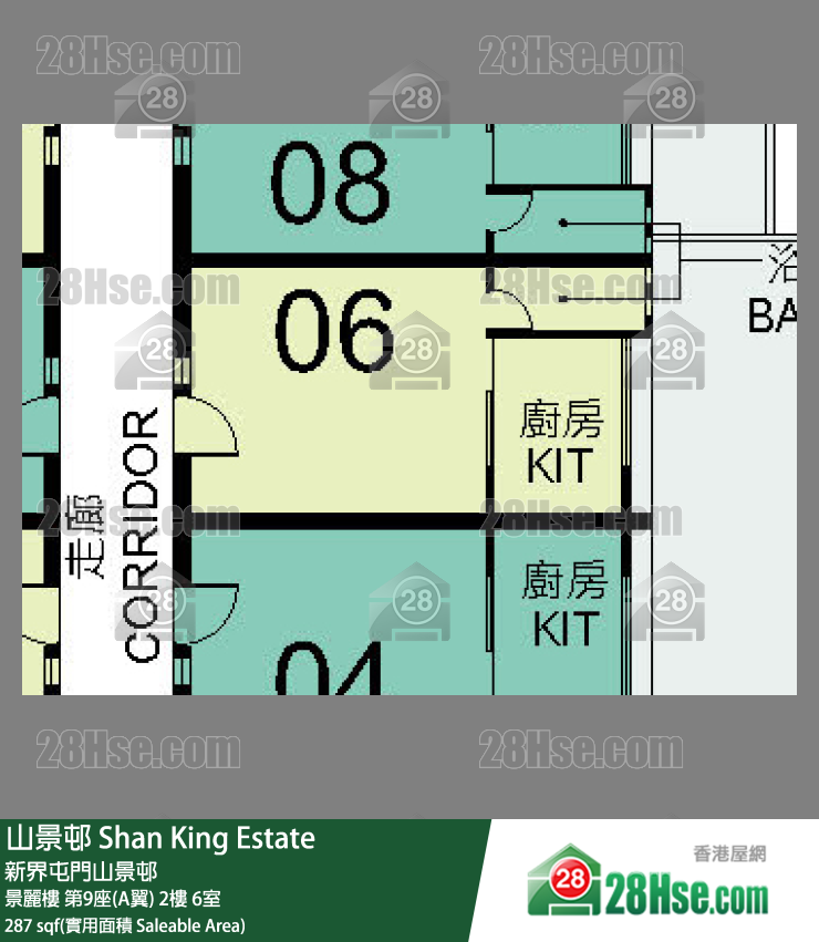 山景邨 景麗樓 第9座(A翼) 2樓 6室 平面圖
