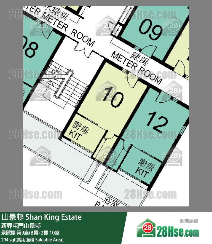 山景邨 景麗樓 第9座(B翼) 2樓 10室 平面圖