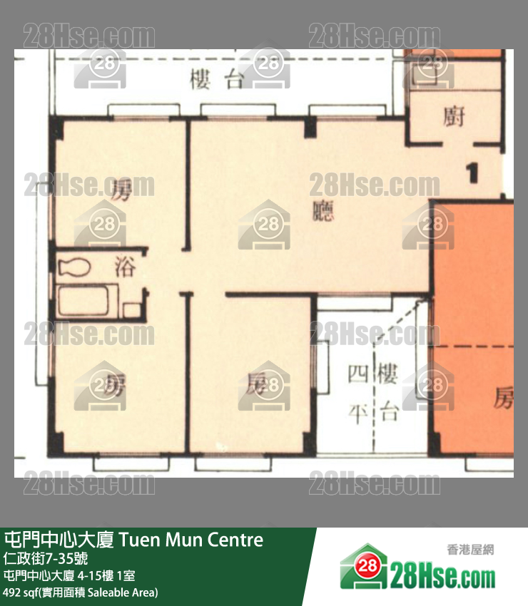 屯門中心大廈 屯門中心大廈10樓 1室 平面圖