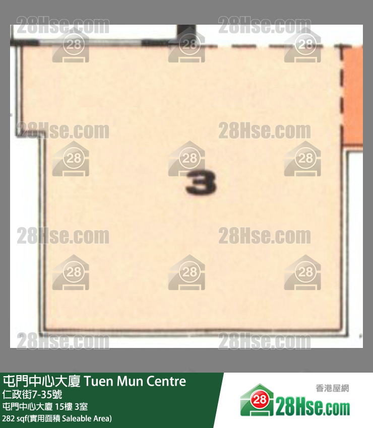 屯門中心大廈 屯門中心大廈15樓 3室 平面圖