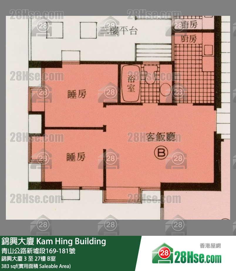 锦兴大厦 锦兴大厦 26楼 B室 平面图