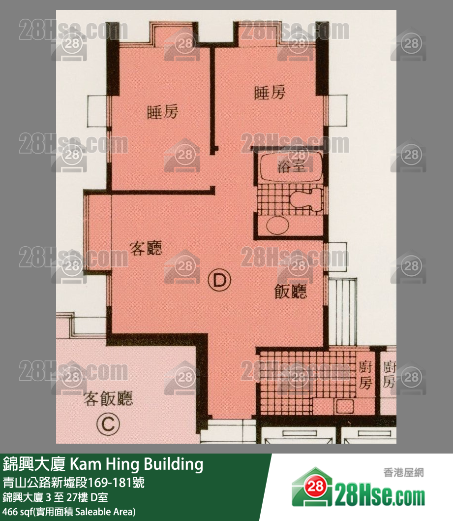锦兴大厦 锦兴大厦21楼 D室 平面图