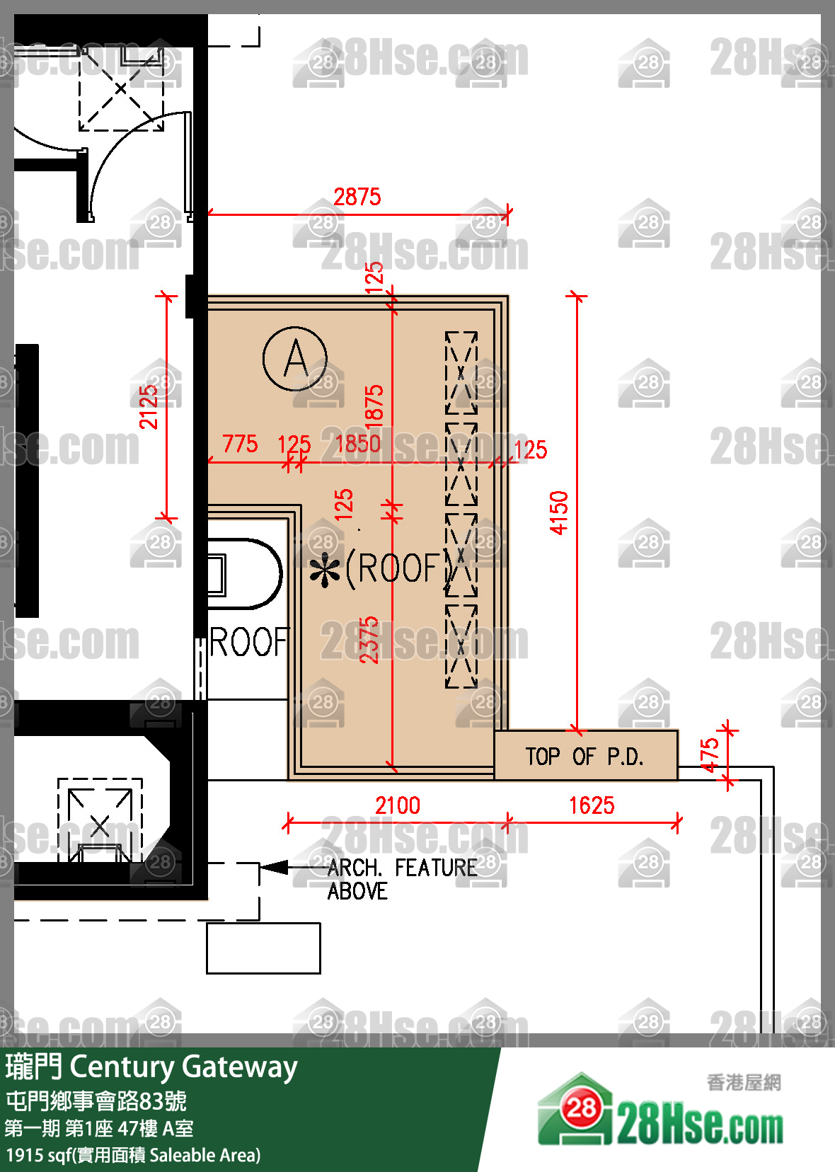 瓏門 第一期第1座47樓 A室 平面圖