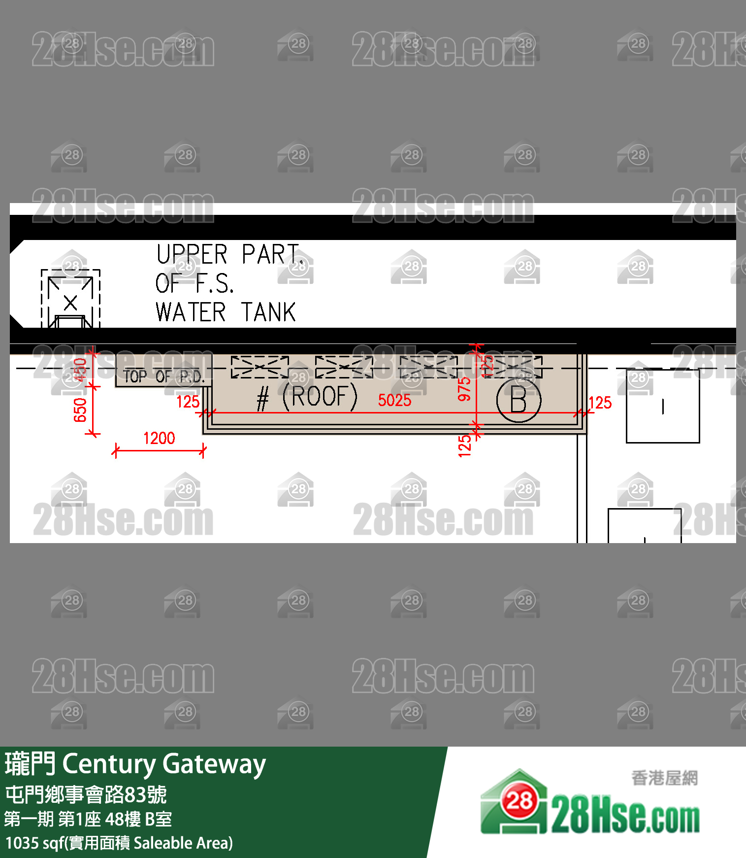 珑门 第一期 第1座 48楼 B室 平面图