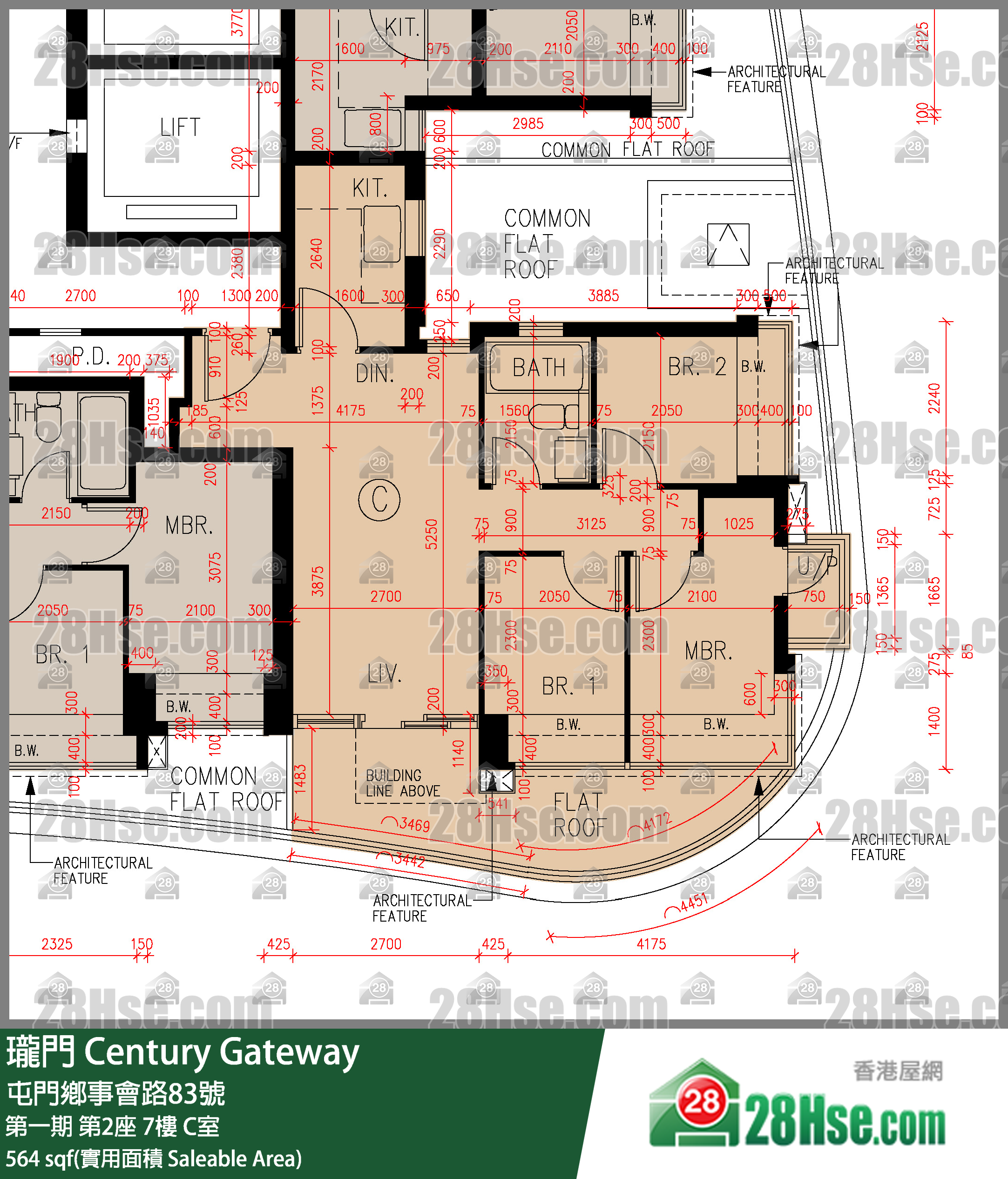 瓏門 第一期 第2座 7樓 C室 平面圖