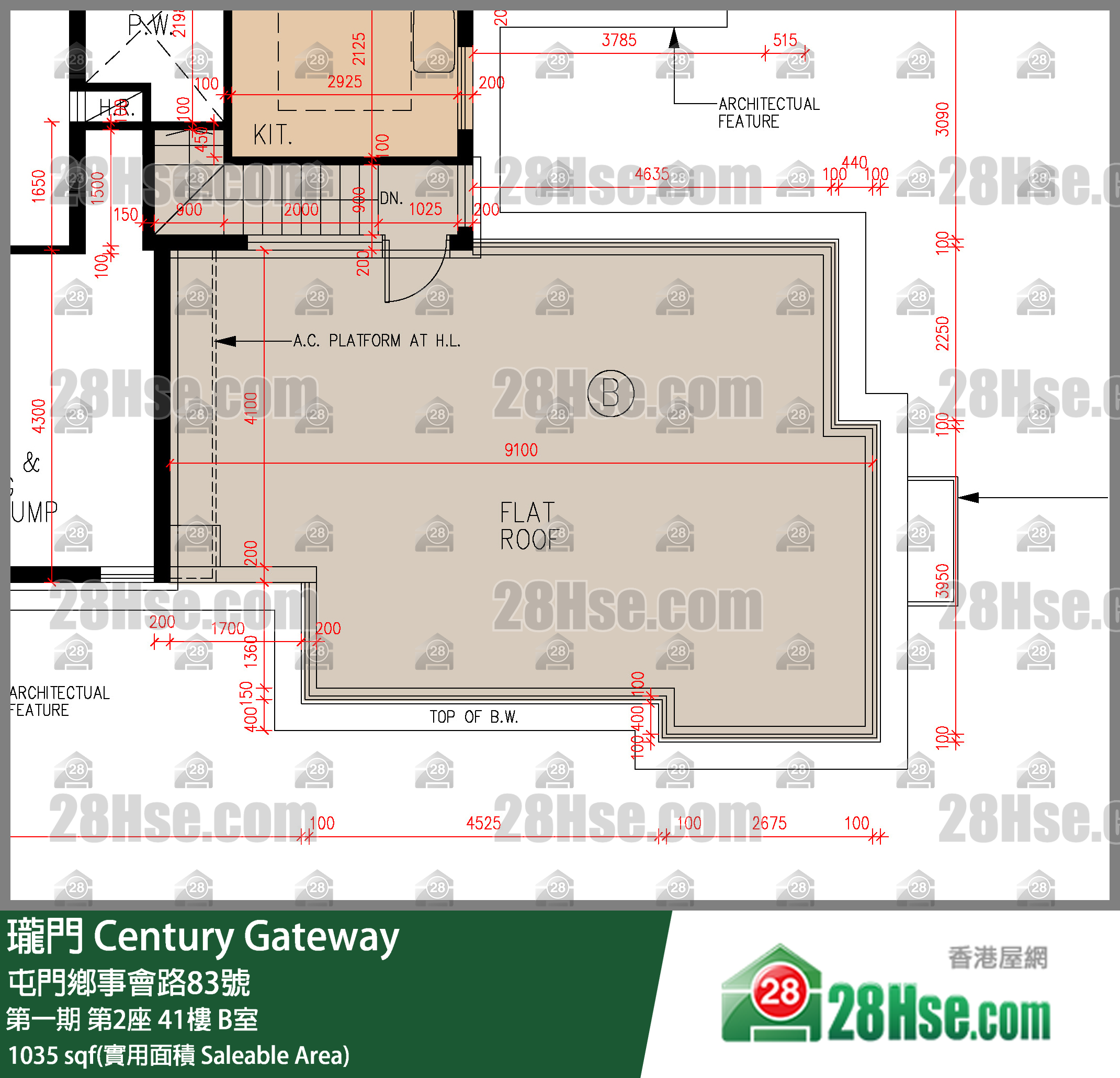 瓏門 第一期第2座41樓 B室 平面圖