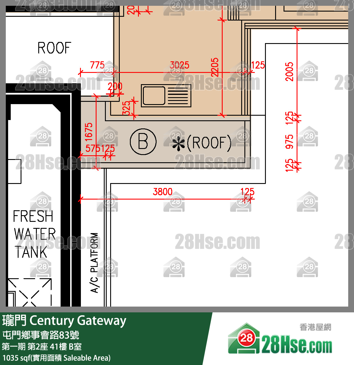 瓏門 第一期第2座41樓 B室 平面圖