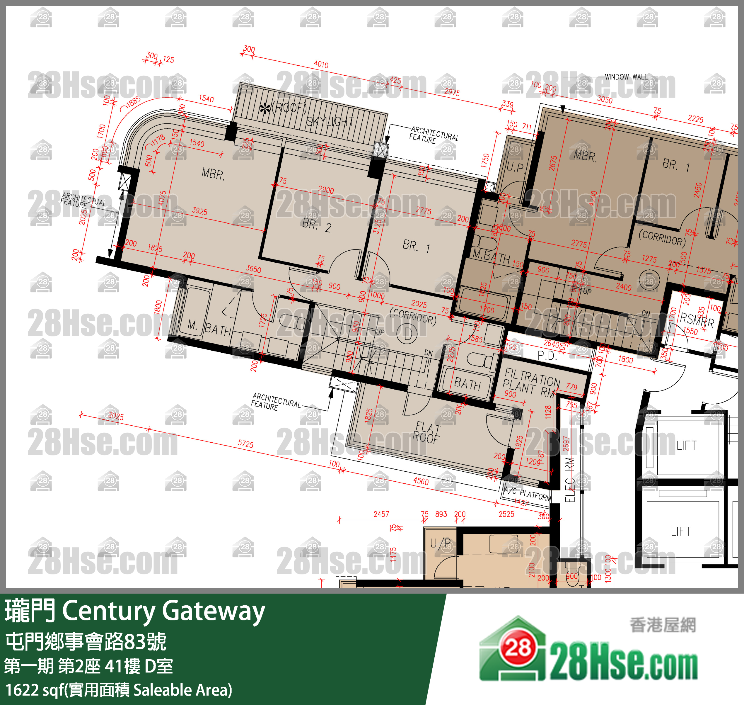 瓏門 第一期第2座41樓 D室 平面圖