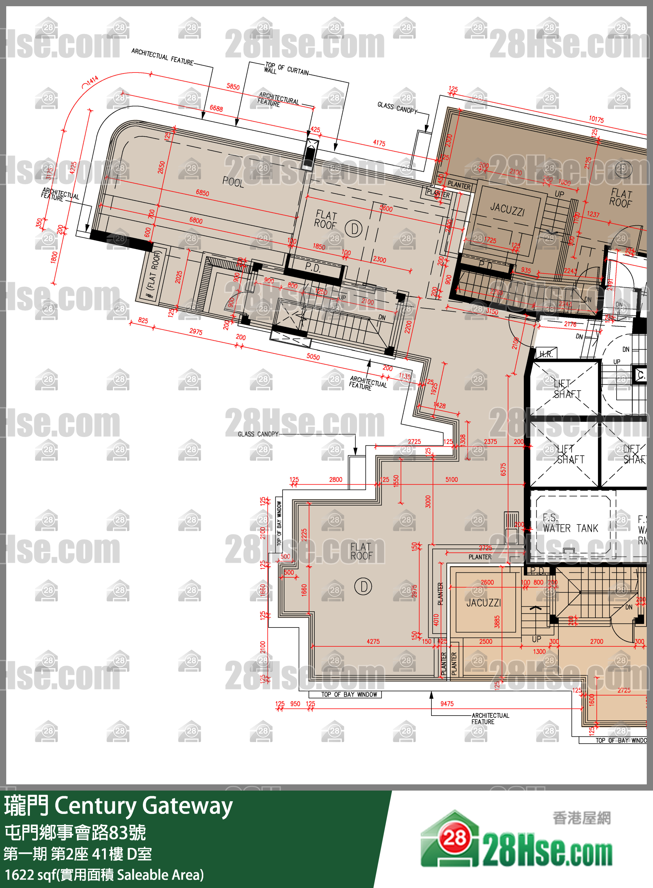 瓏門 第一期第2座41樓 D室 平面圖