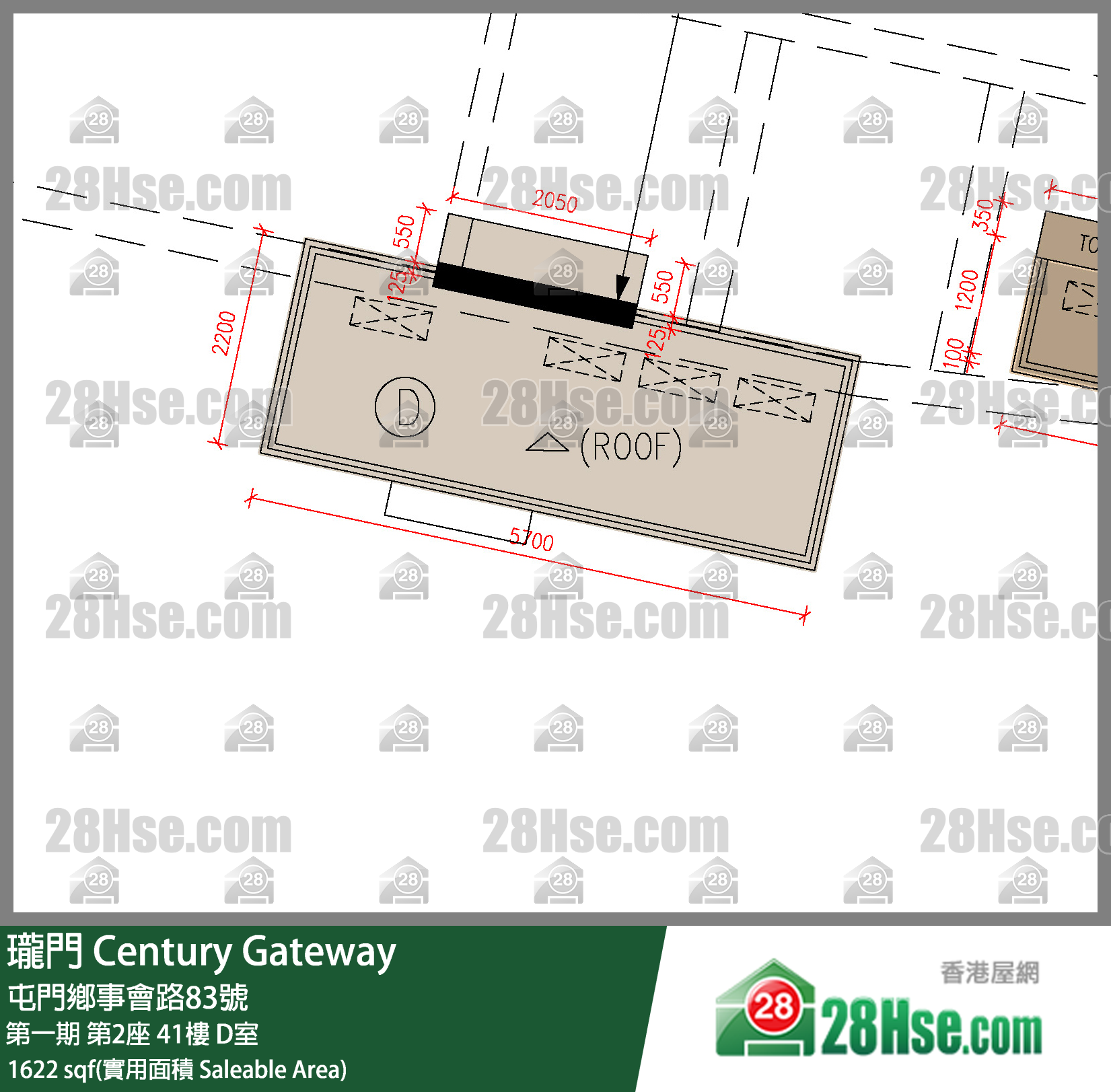 瓏門 第一期第2座41樓 D室 平面圖
