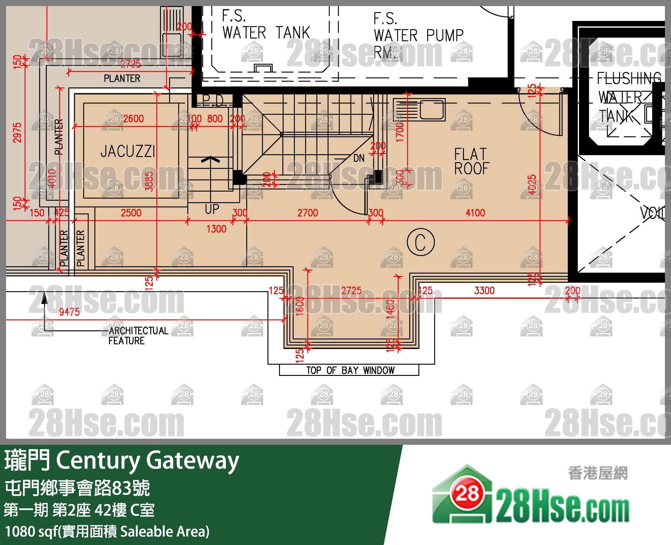 瓏門 第一期 第2座 42樓 C室 平面圖