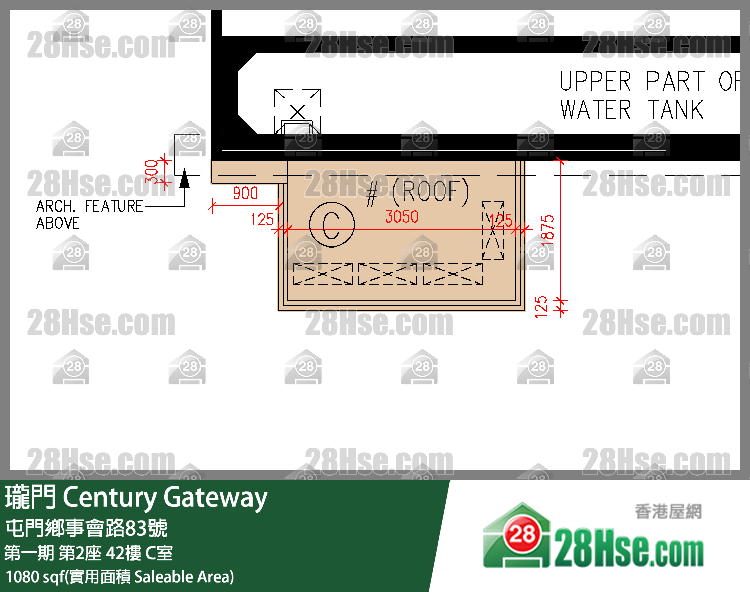 瓏門 第一期 第2座 42樓 C室 平面圖