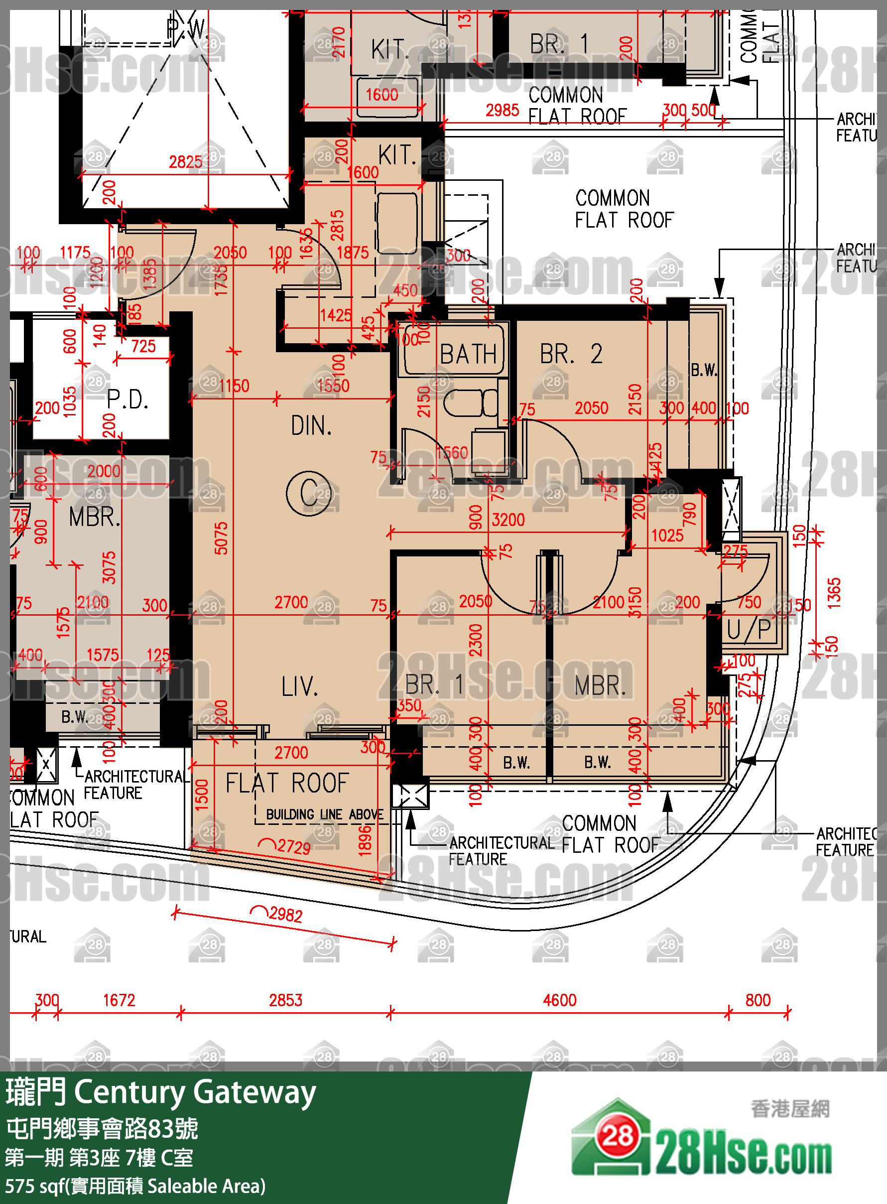 瓏門 第一期 第3座 7樓 C室 平面圖