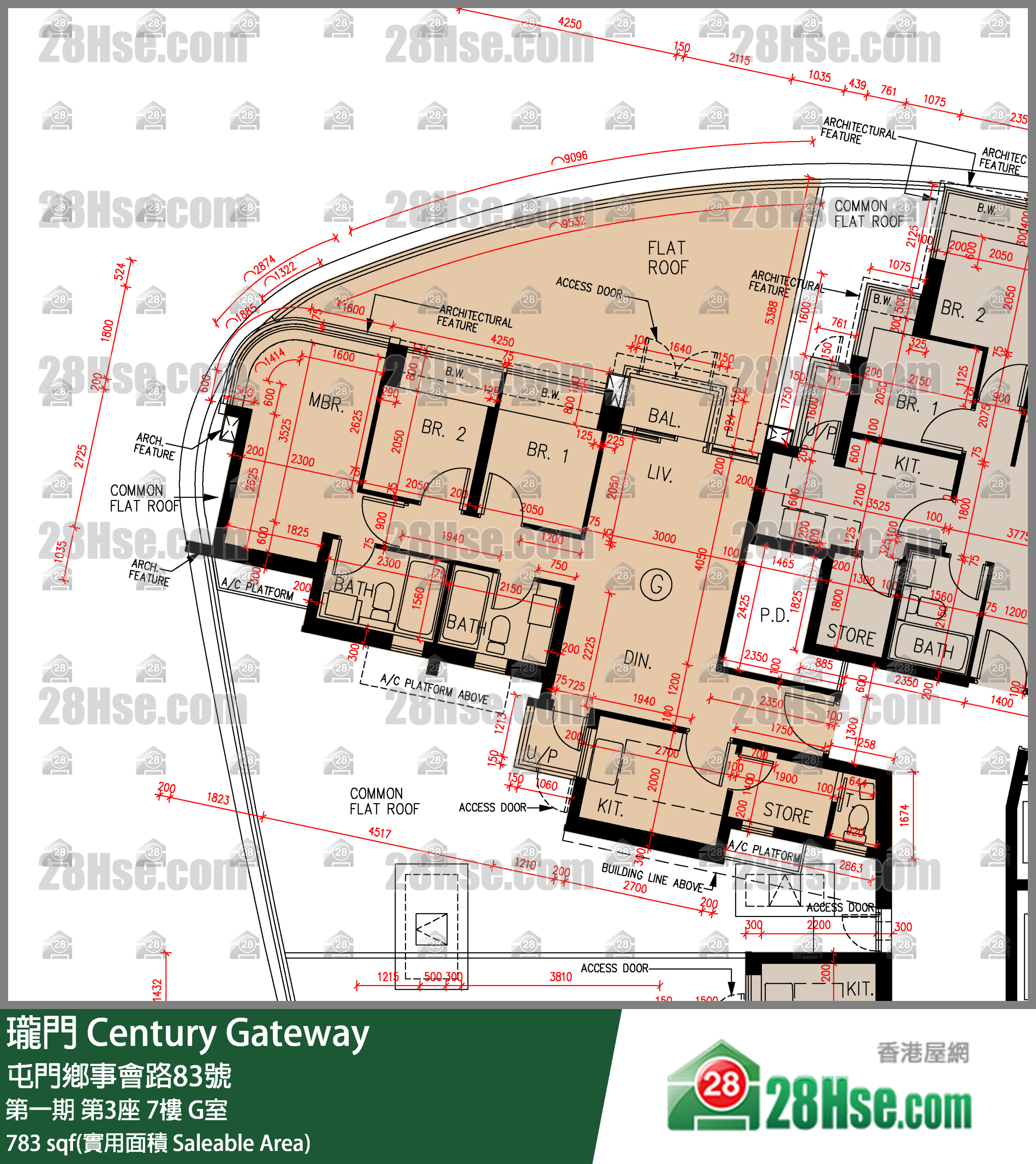 珑门 第一期第3座7楼 G室 平面图