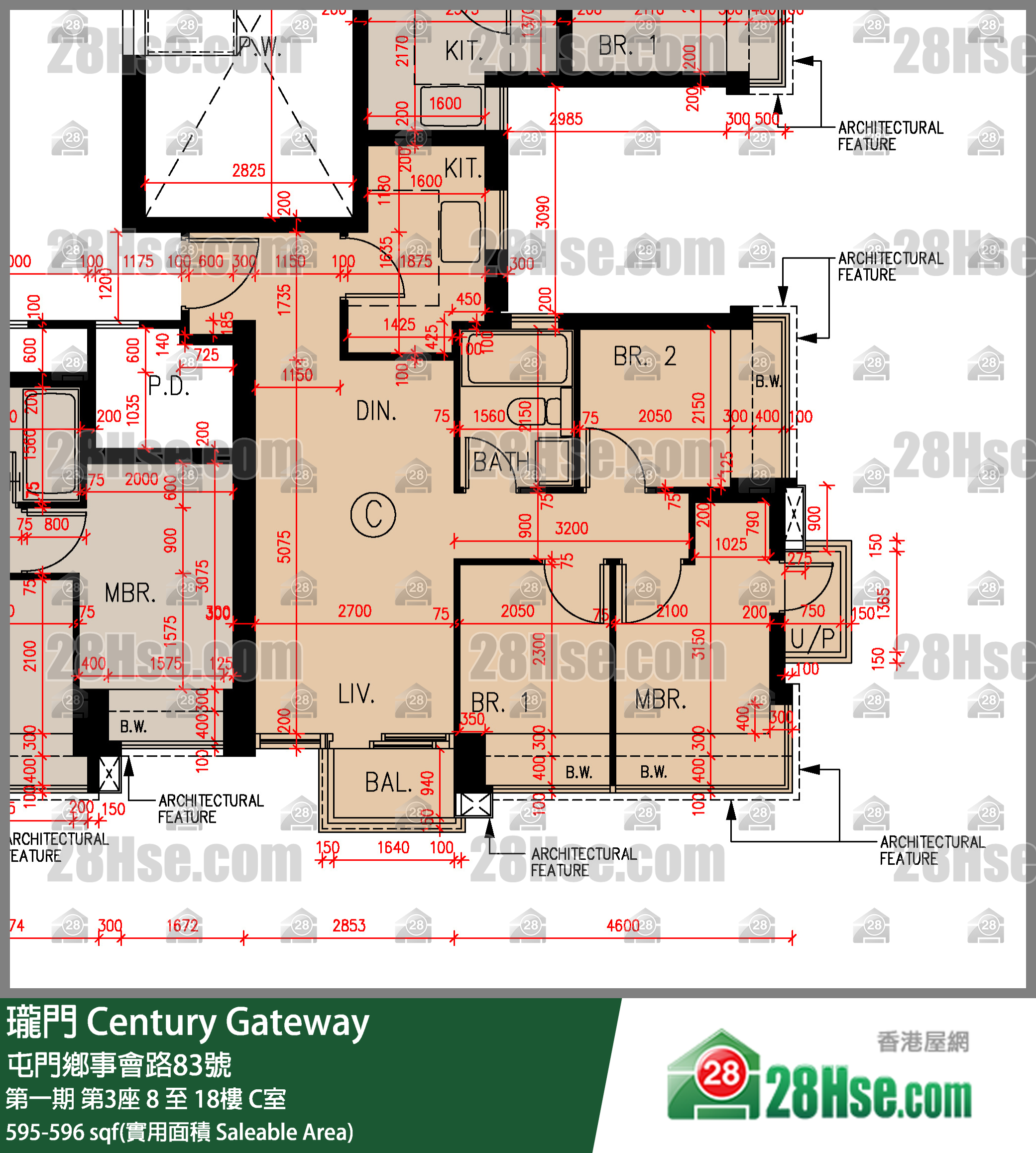 瓏門 第一期 第3座 16樓 C室 平面圖