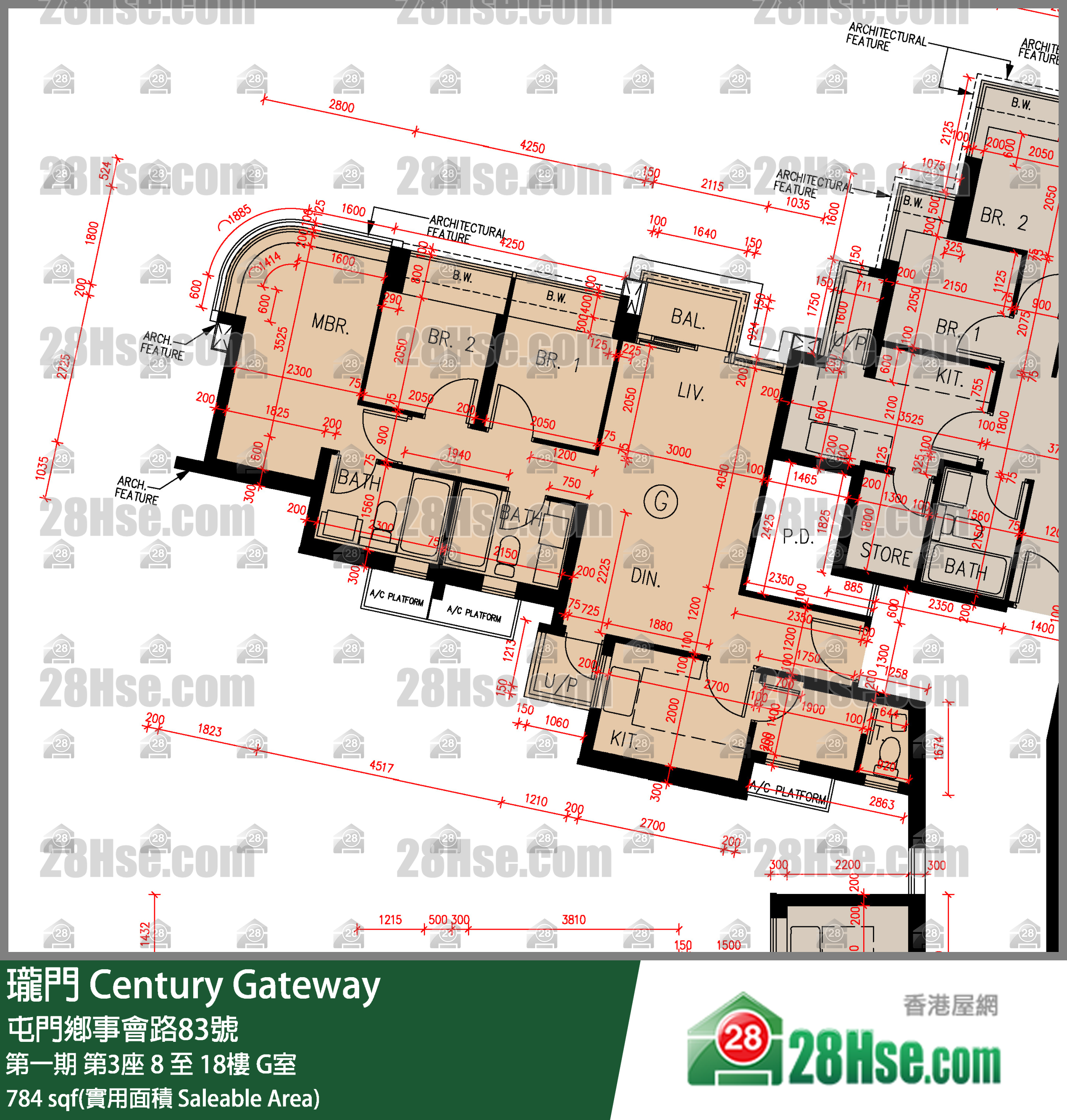 瓏門 第一期 第3座 12樓 G室 平面圖