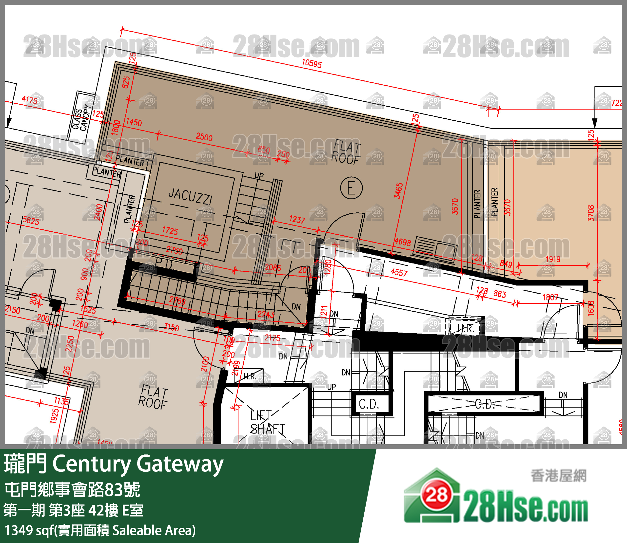 珑门 第一期 第3座 42楼 E室 平面图