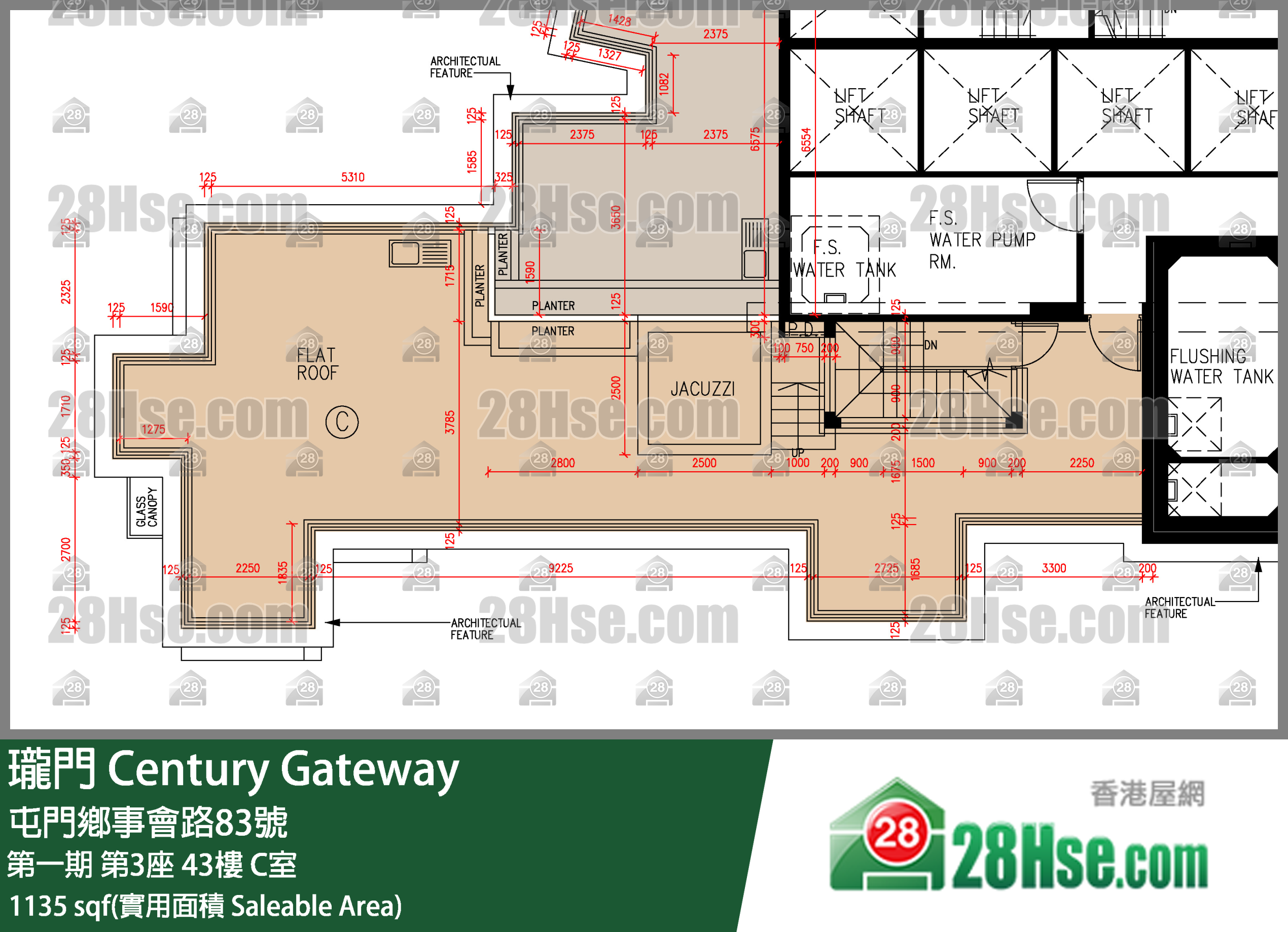 瓏門 第一期第3座43樓 C室 平面圖