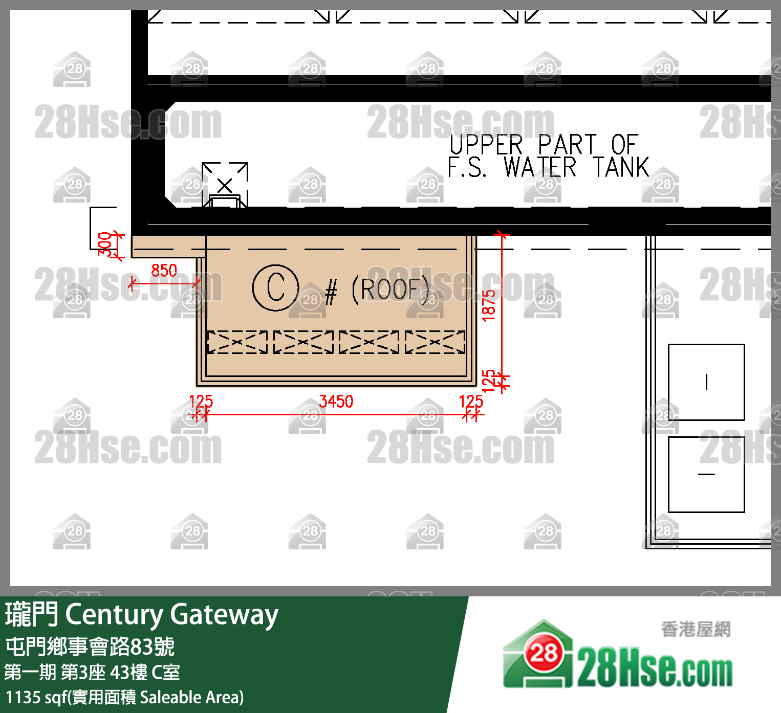 瓏門 第一期第3座43樓 C室 平面圖